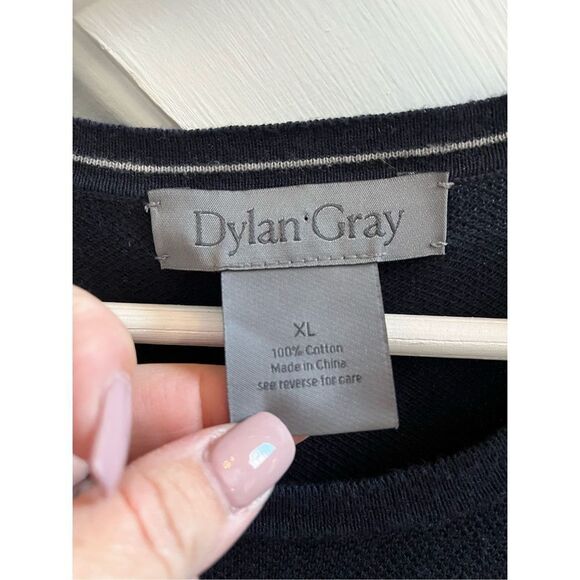 Dylan Gray Navy Soft Fine Knit Cotton Sweater sz XL - Picture 3 of 6